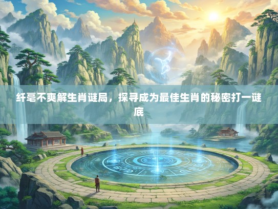 纤毫不爽解生肖谜局，探寻成为最佳生肖的秘密打一谜底