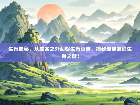生肖揭秘，从虚名之外洞察生肖真谛，揭秘最佳准确生肖之谜！