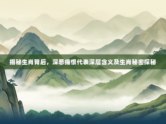 揭秘生肖背后，深恶痛恨代表深层含义及生肖秘密探秘