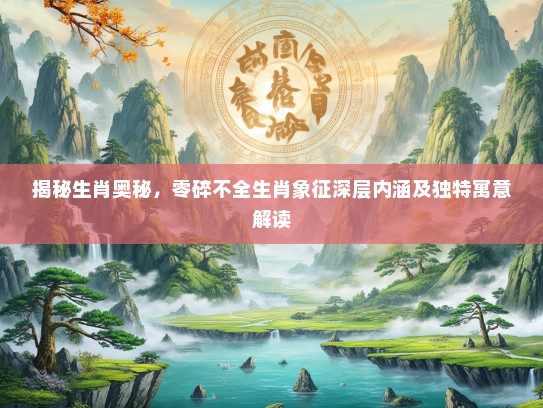 揭秘生肖奥秘，零碎不全生肖象征深层内涵及独特寓意解读