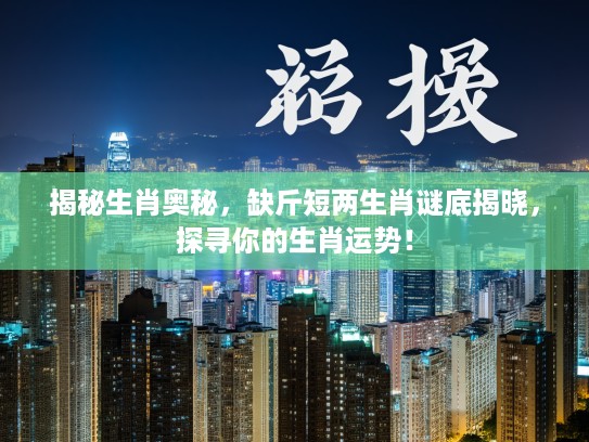 揭秘生肖奥秘，缺斤短两生肖谜底揭晓，探寻你的生肖运势！